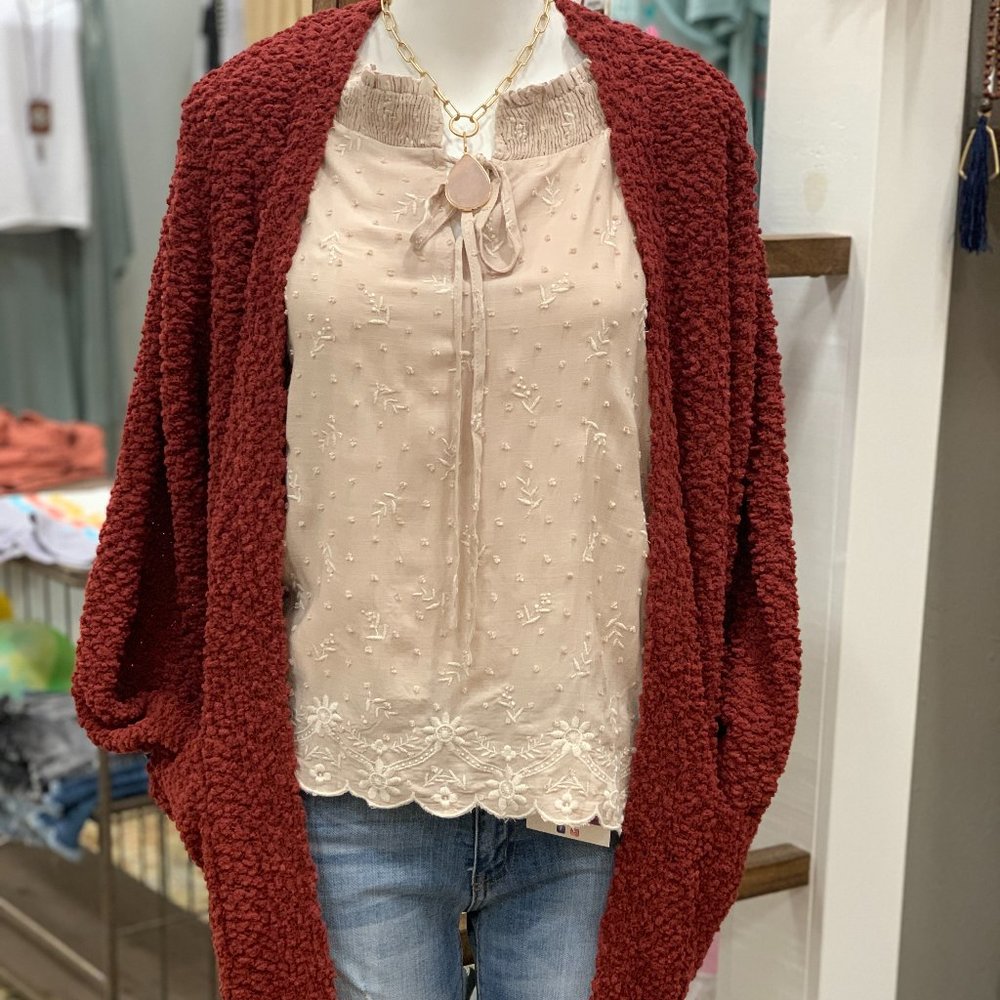 Popcorn Knit Cardigan